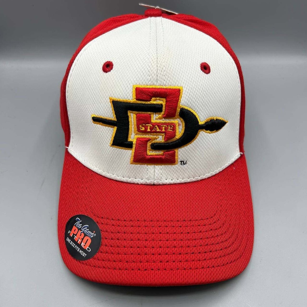 San Diego State Aztecs NCAA Men M-L White Red The Game Stretch Fitted Cap New